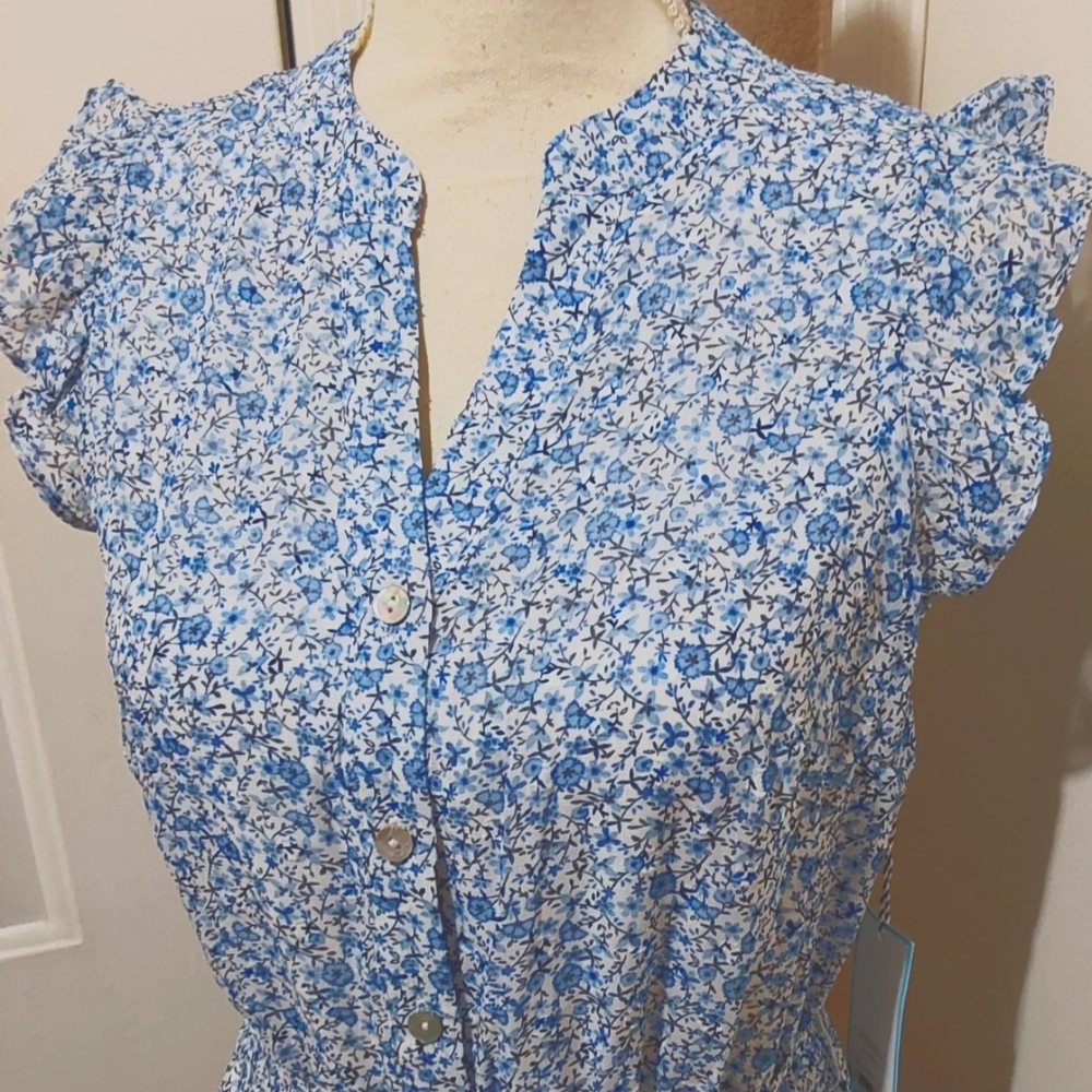 🌺 NWT Draper James Fully Lined Button Front Dress - Picture 2 of 13